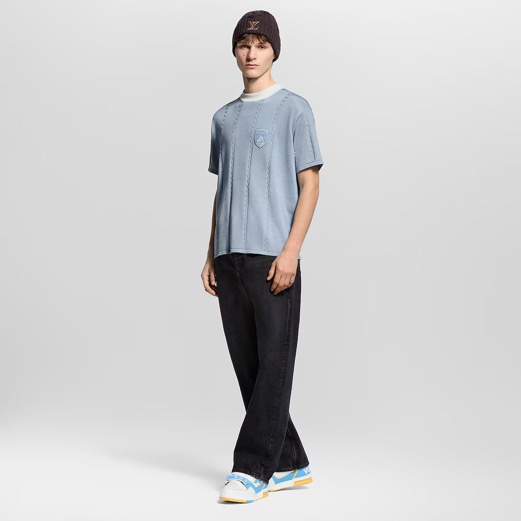 Silk-Cotton Short-Sleeved Crewneck