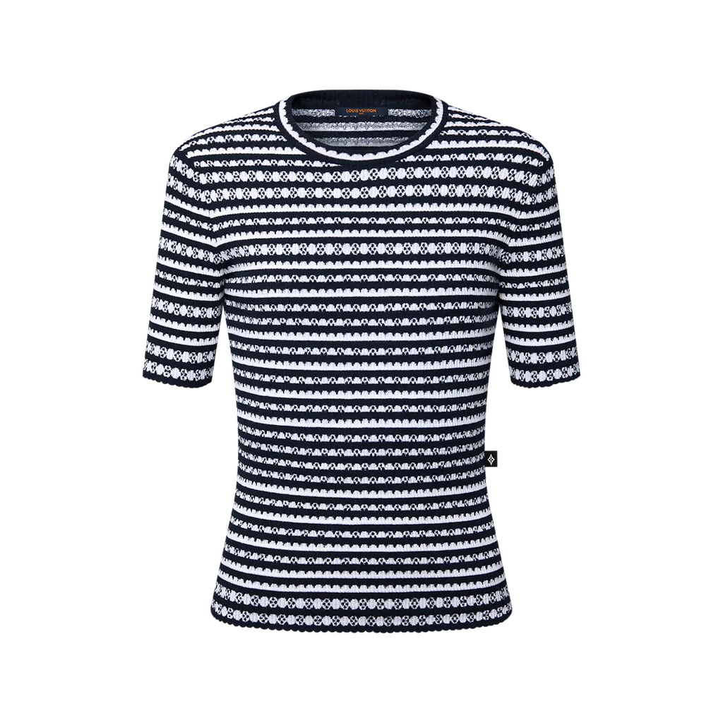 Scallop Stripe Knit Top