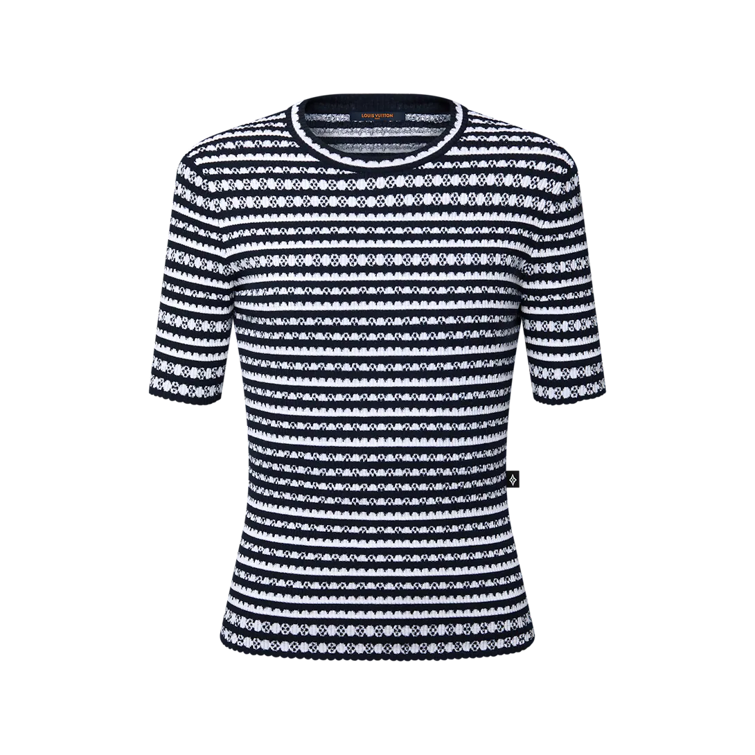 Scallop Stripe Knit Top