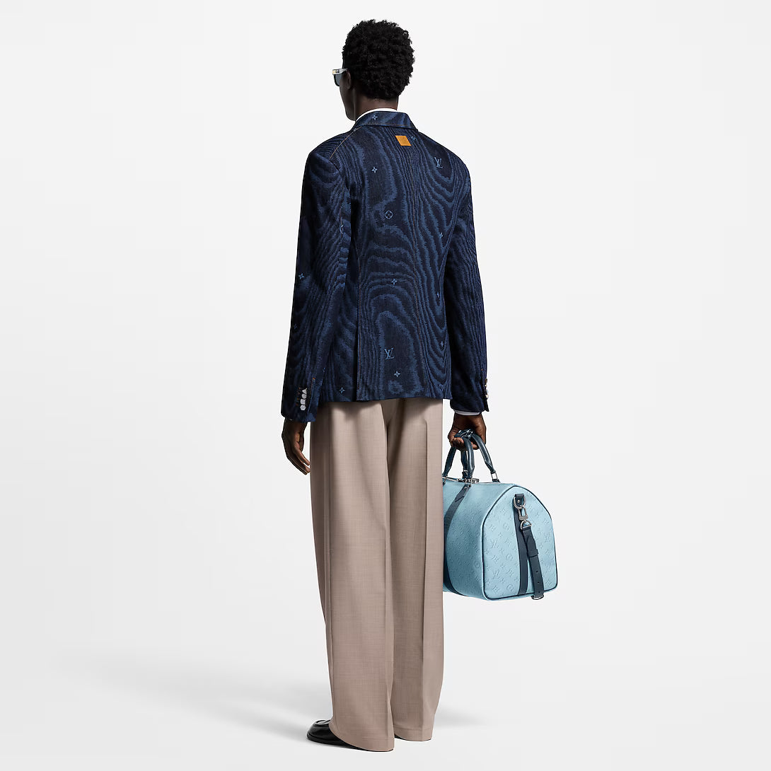 Tailored Double-Breasted Denim Jacket