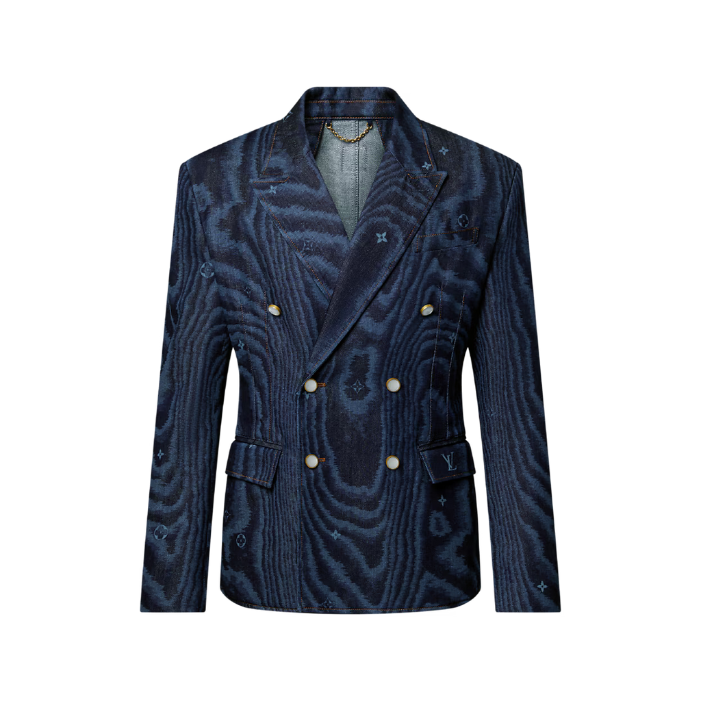 Tailored Double-Breasted Denim Jacket