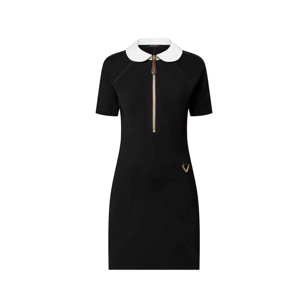 Technical Jersey Peter Pan Collar Dress