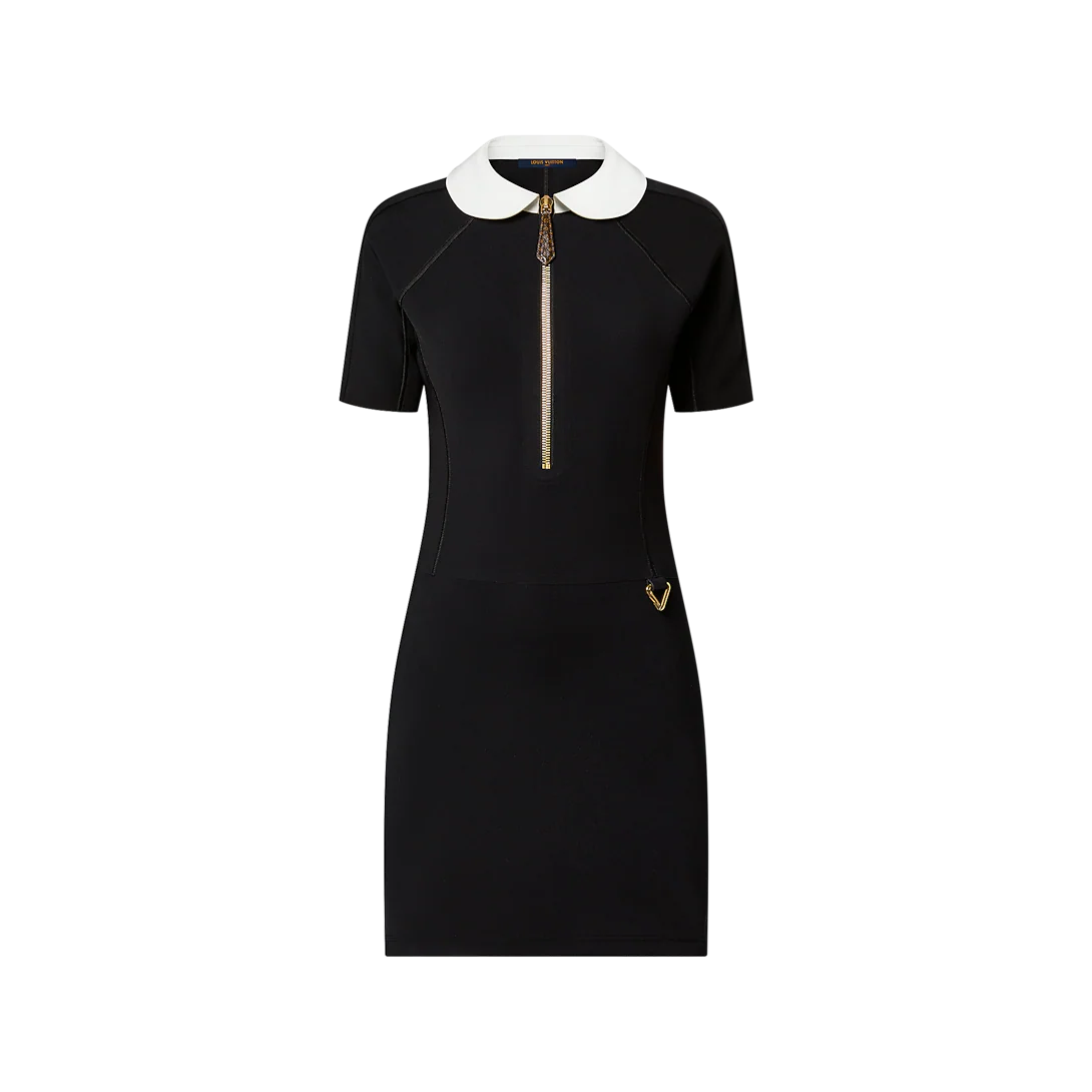 Technical Jersey Peter Pan Collar Dress