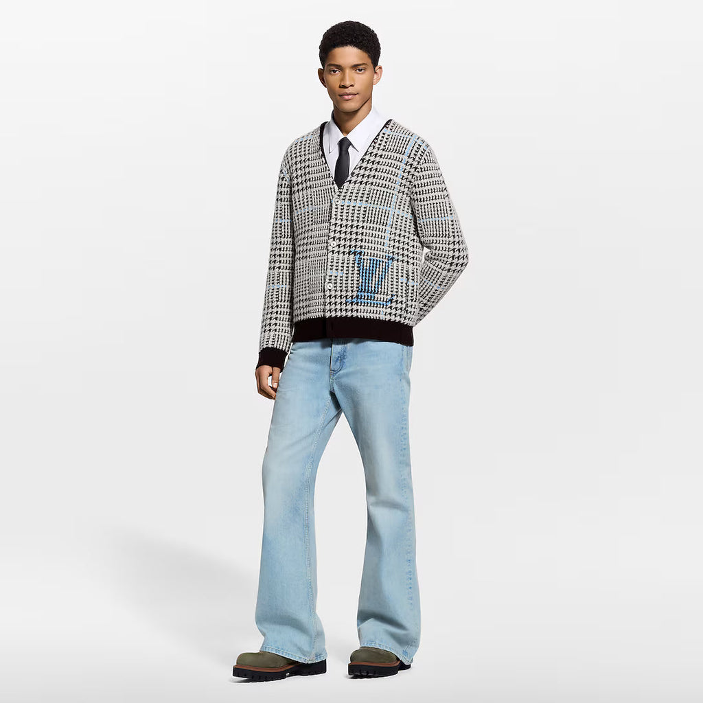 Textured Plaid Cardigan