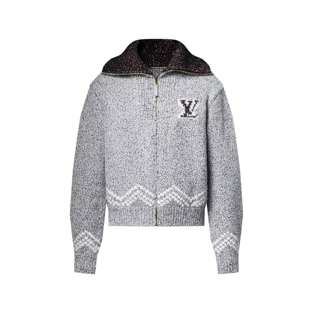 Zippered Knitted Blouson